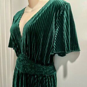 Christmas Boho Empire Waist Dark Romantic Victorian Velvet Maxi A-Line Dress